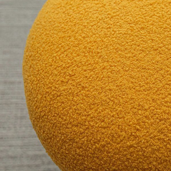 Contemporary Nordic Mushroom Shape Lambskin Low Stool For Living Room - Image 5