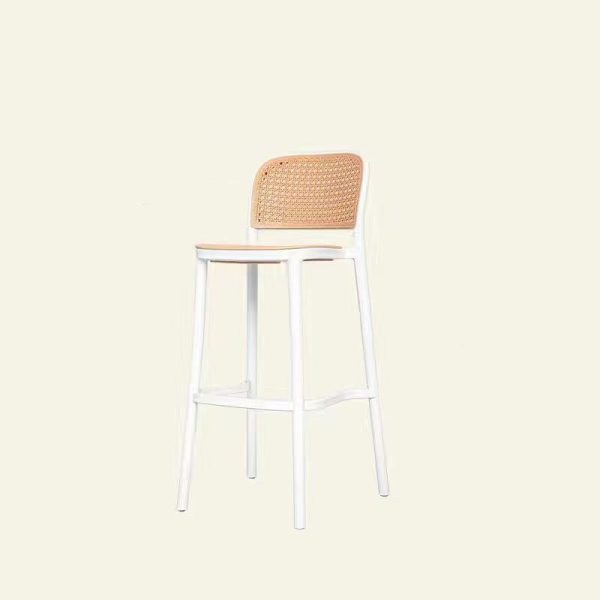 Contemporary Nordic Square PP Plastic Bar Stool Backrest Footrest For Dining Room - Image 8