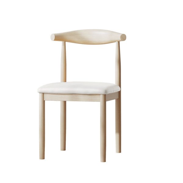 Traditional Vintage Cow Corner Square Linen PU Leather Upholstered Dining Chair Backrest For Dining Room - Image 18