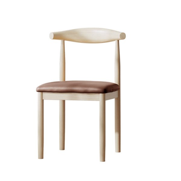Traditional Vintage Cow Corner Square Linen PU Leather Upholstered Dining Chair Backrest For Dining Room - Image 19