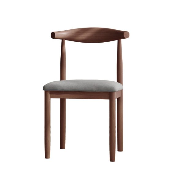 Traditional Vintage Cow Corner Square Linen PU Leather Upholstered Dining Chair Backrest For Dining Room - Image 21