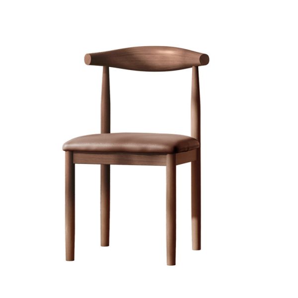 Traditional Vintage Cow Corner Square Linen PU Leather Upholstered Dining Chair Backrest For Dining Room - Image 22