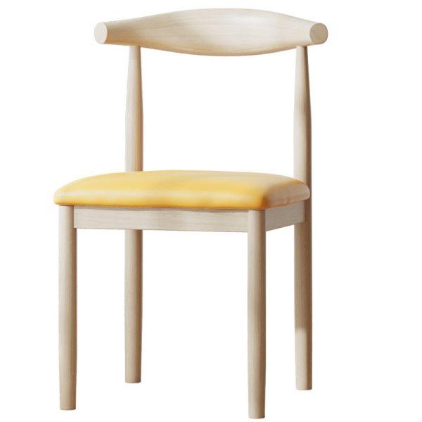 Traditional Vintage Cow Corner Square Linen PU Leather Upholstered Dining Chair Backrest For Dining Room - Image 12