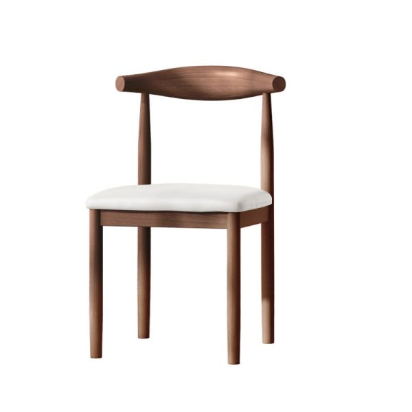 Traditional Vintage Cow Corner Square Linen PU Leather Upholstered Dining Chair Backrest For Dining Room - Image 23