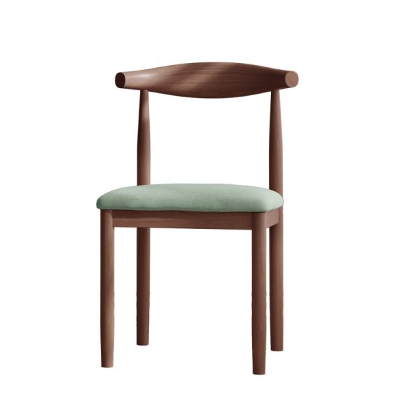 Traditional Vintage Cow Corner Square Linen PU Leather Upholstered Dining Chair Backrest For Dining Room - Image 13