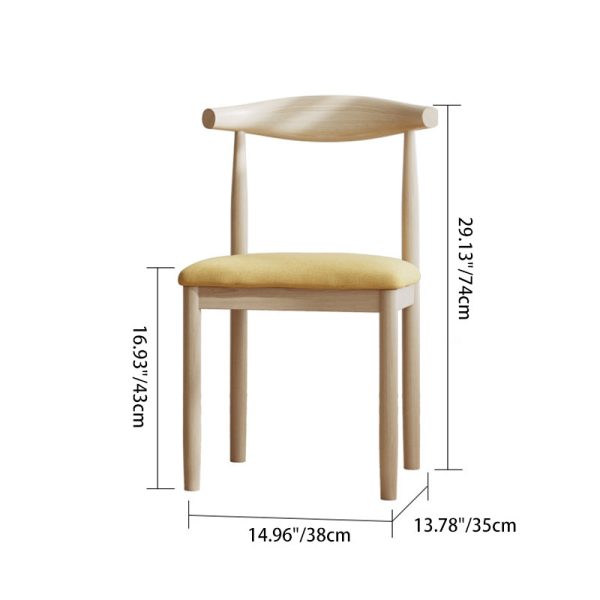 Traditional Vintage Cow Corner Square Linen PU Leather Upholstered Dining Chair Backrest For Dining Room - Image 4