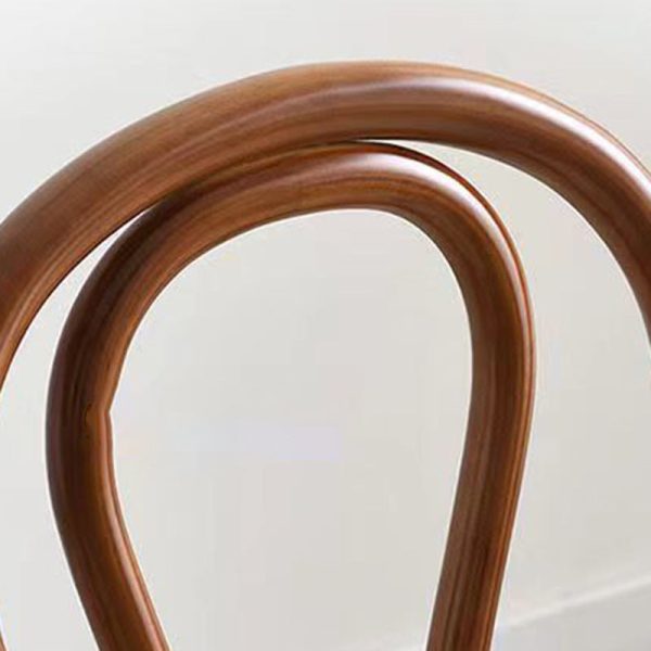 Contemporary Retro Rattan Beech Wood Round Arched Dining Chair Backrest For Dining Room - Image 10