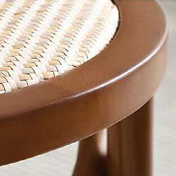 Contemporary Retro Rattan Beech Wood Round Arched Dining Chair Backrest For Dining Room - Image 5