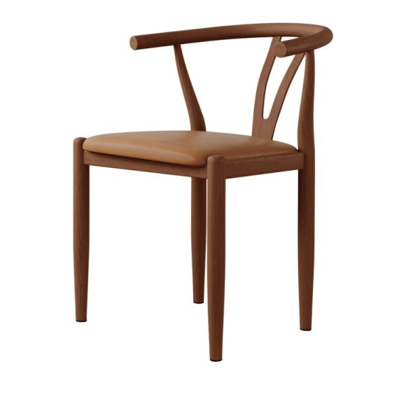Modern Simplicity Leather Carbon Steel Sponge Square Curved Dining Chair Backrest For Dining Room - Image 13