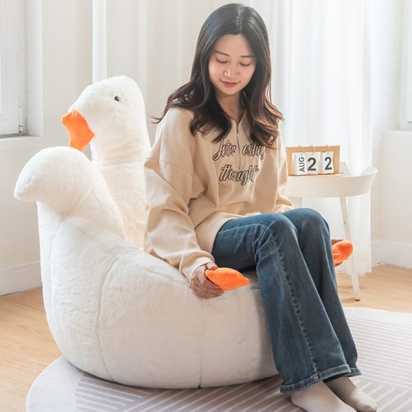 Contemporary Creative Swan Shape Lamb Cashmere Accent Chair Backrest For Living Room - Image 10