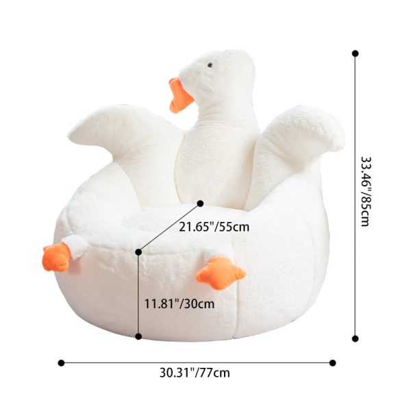 Contemporary Creative Swan Shape Lamb Cashmere Accent Chair Backrest For Living Room - Image 4
