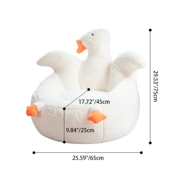 Contemporary Creative Swan Shape Lamb Cashmere Accent Chair Backrest For Living Room - Image 5