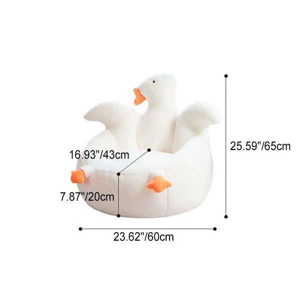Contemporary Creative Swan Shape Lamb Cashmere Accent Chair Backrest For Living Room - Image 6