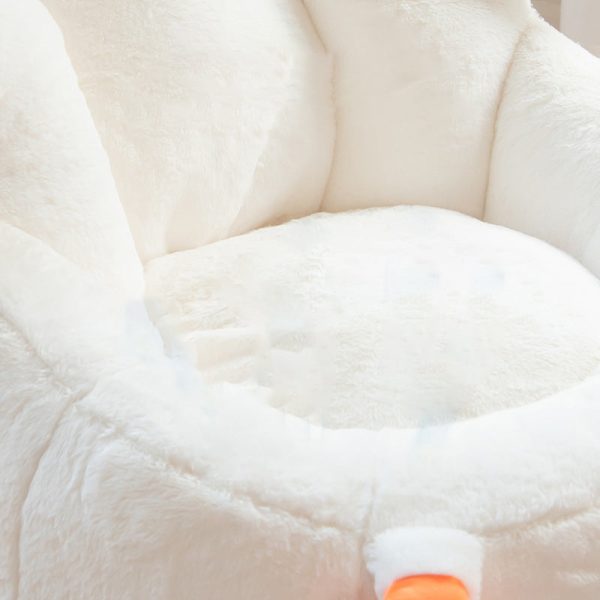 Contemporary Creative Swan Shape Lamb Cashmere Accent Chair Backrest For Living Room - Image 7