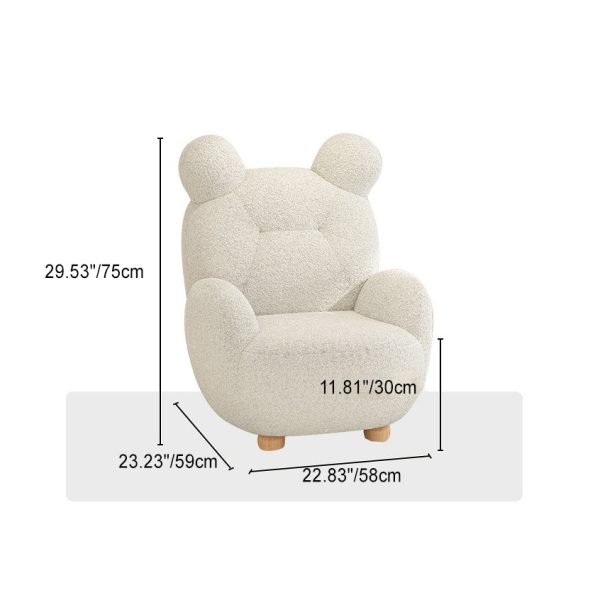 Contemporary Creative Kids Bear Lamb Cashmere Accent Chair Backrest Armrest For Living Room - Image 4