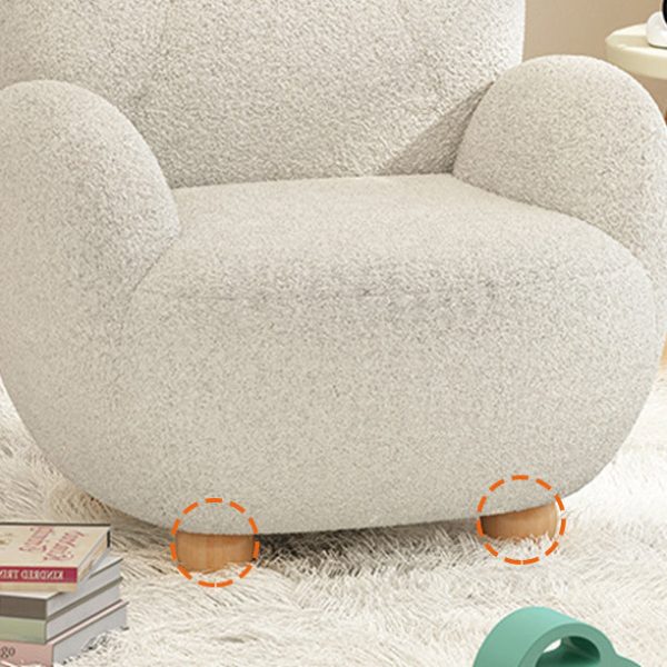 Contemporary Creative Kids Bear Lamb Cashmere Accent Chair Backrest Armrest For Living Room - Image 9
