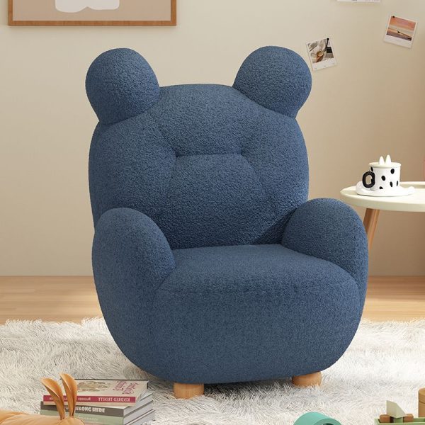 Contemporary Creative Kids Bear Lamb Cashmere Accent Chair Backrest Armrest For Living Room - Image 12