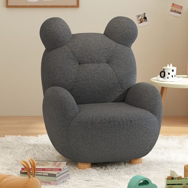 Contemporary Creative Kids Bear Lamb Cashmere Accent Chair Backrest Armrest For Living Room - Image 13
