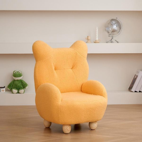 Contemporary Creative Kids Bear Lamb Cashmere Accent Chair Backrest Armrest For Living Room - Image 3