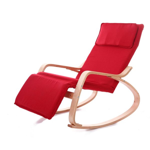 Modern Simplicity Adjustable Linen Wood Square Rocking Recliner Backrest For Bedroom - Image 14
