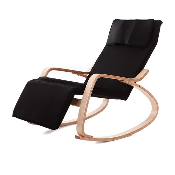 Modern Simplicity Adjustable Linen Wood Square Rocking Recliner Backrest For Bedroom - Image 13