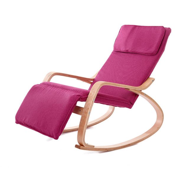 Modern Simplicity Adjustable Linen Wood Square Rocking Recliner Backrest For Bedroom - Image 15