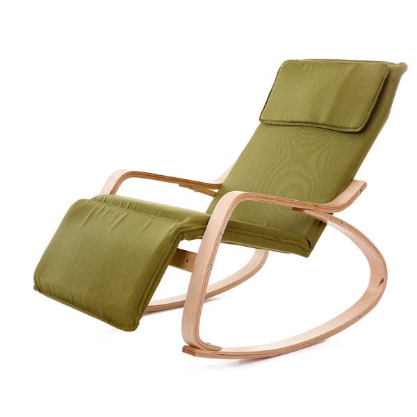 Modern Simplicity Adjustable Linen Wood Square Rocking Recliner Backrest For Bedroom - Image 3