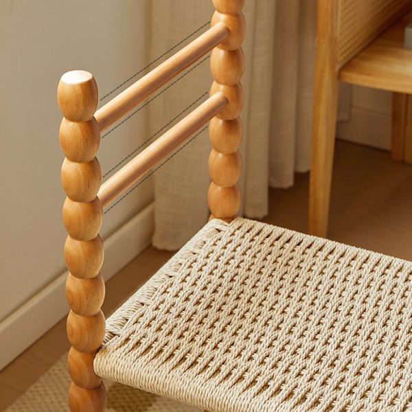 Traditional Vintage Ladder Back Rubber Wood Dining Chair For Dining Room - Image 6