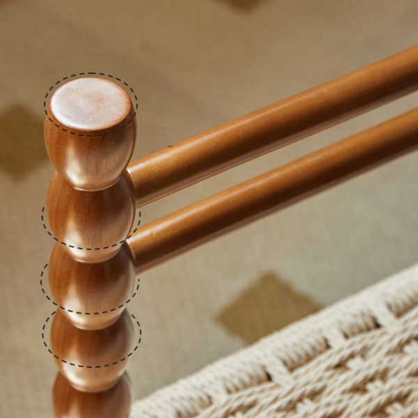 Traditional Vintage Ladder Back Rubber Wood Dining Chair For Dining Room - Image 7