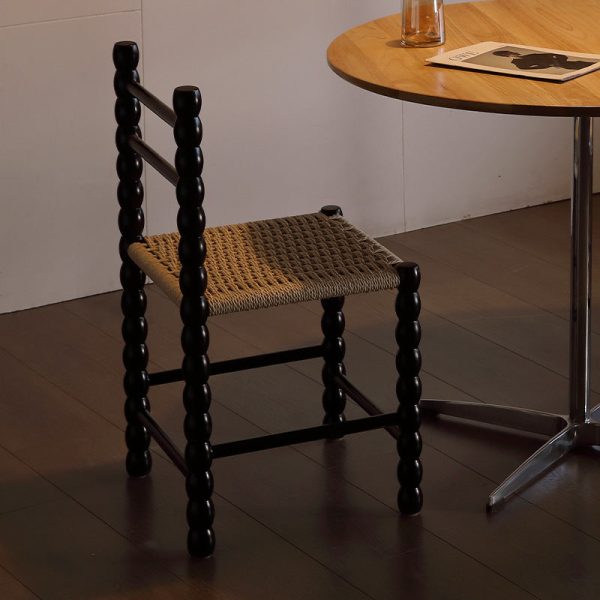 Traditional Vintage Ladder Back Rubber Wood Dining Chair For Dining Room - Image 11