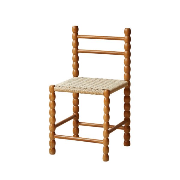 Traditional Vintage Ladder Back Rubber Wood Dining Chair For Dining Room - Image 16