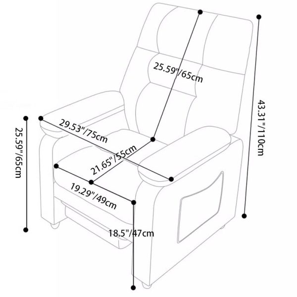Contemporary Scandinavian Rectangular Square Storage Bag Wood Antifouling Leather Adjustable Backrest Accent Chair Armrest For Living Room - Image 4