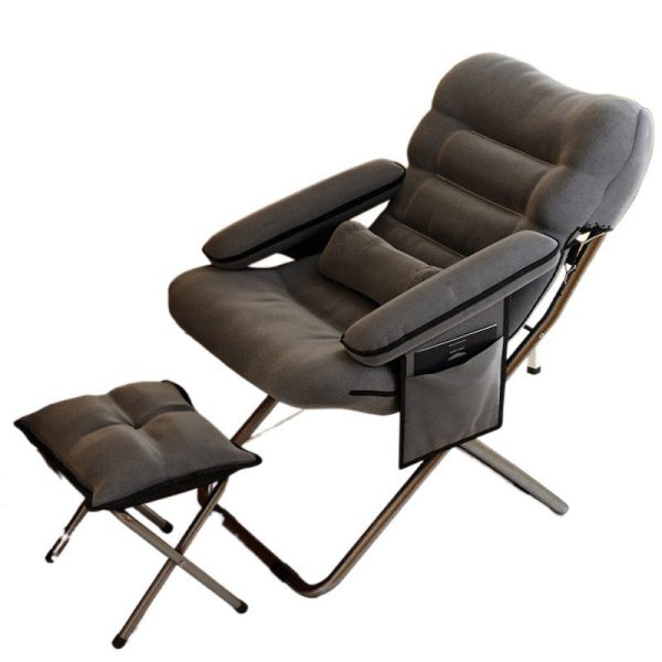 Contemporary Scandinavian Iron Upholstered Rectangular Curved Foldable Recliner Backrest Armrest For Living Room - Image 30