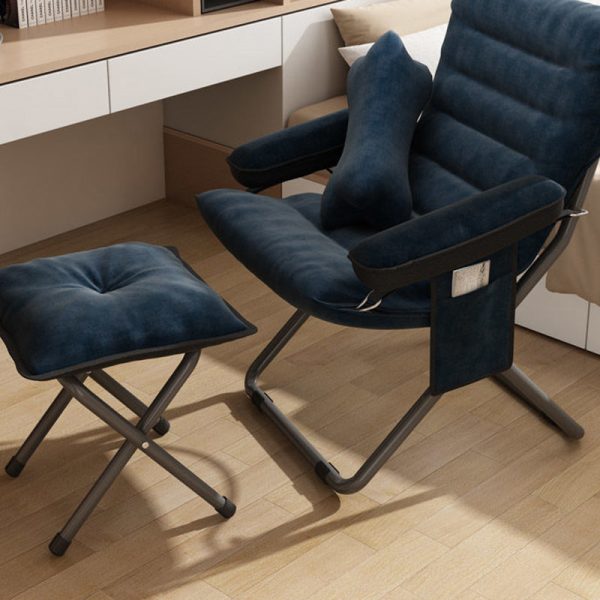 Contemporary Scandinavian Iron Upholstered Rectangular Curved Foldable Recliner Backrest Armrest For Living Room - Image 21