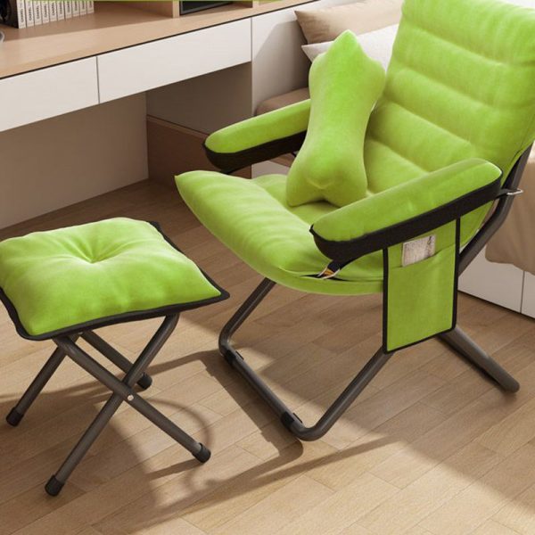 Contemporary Scandinavian Iron Upholstered Rectangular Curved Foldable Recliner Backrest Armrest For Living Room - Image 22