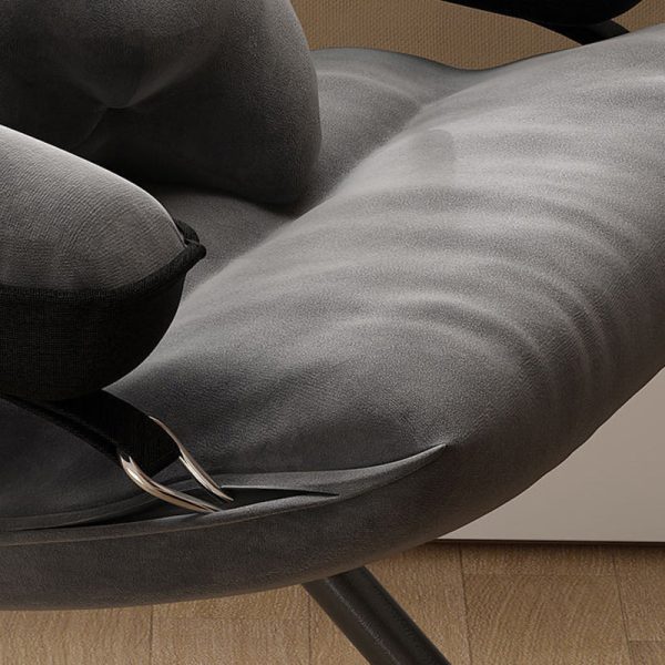 Contemporary Scandinavian Iron Upholstered Rectangular Curved Foldable Recliner Backrest Armrest For Living Room - Image 10