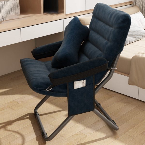 Contemporary Scandinavian Iron Upholstered Rectangular Curved Foldable Recliner Backrest Armrest For Living Room - Image 27