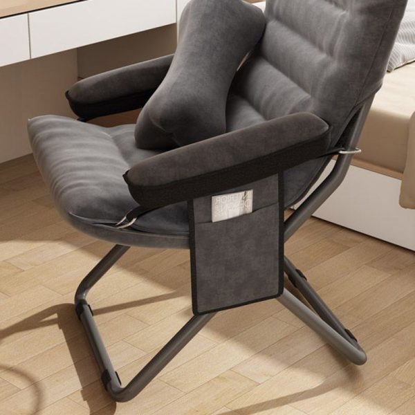 Contemporary Scandinavian Iron Upholstered Rectangular Curved Foldable Recliner Backrest Armrest For Living Room - Image 13