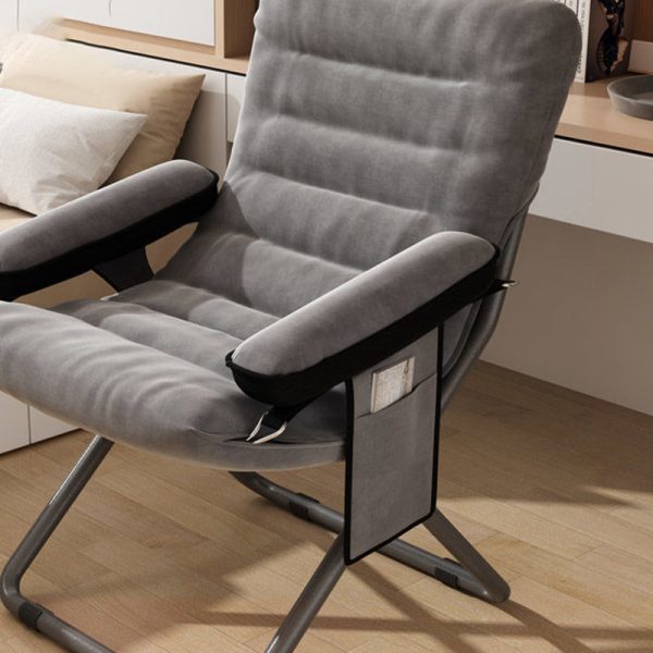 Contemporary Scandinavian Iron Upholstered Rectangular Curved Foldable Recliner Backrest Armrest For Living Room - Image 29