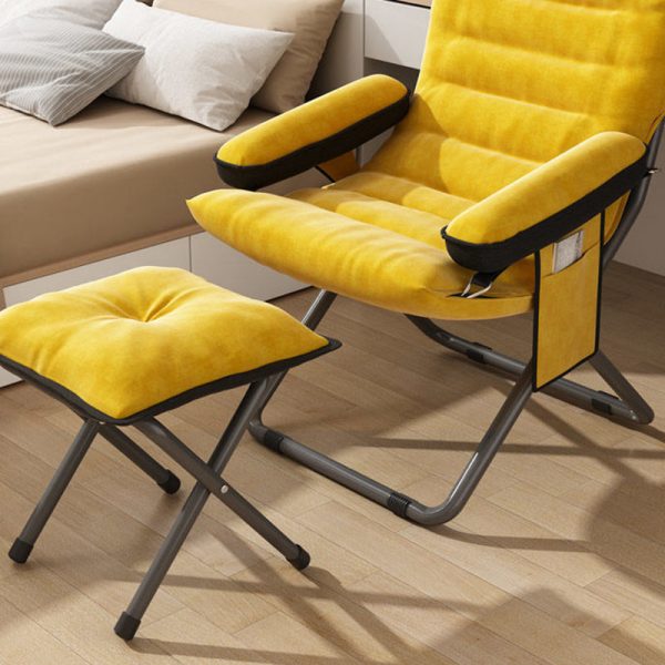 Contemporary Scandinavian Iron Upholstered Rectangular Curved Foldable Recliner Backrest Armrest For Living Room - Image 19
