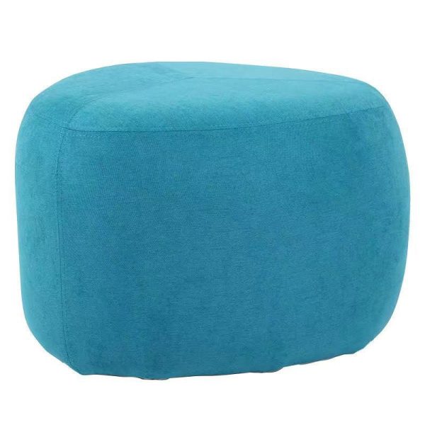 Contemporary Creative Pebble Shape Linen Upholstered Footstool Backless Armless For Living Room - Image 10