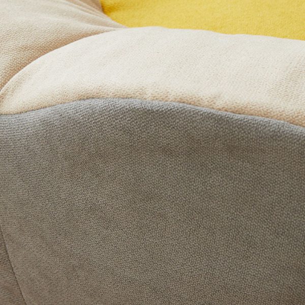 Modern Minimalist Fabric Foam Particle Round Shell Accent Chair Backrest Armless For Living Room - Image 4