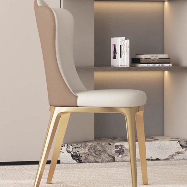 Modern Luxury Titanium Leather Cloud Rectangular Dining Chair Backrest For Dining Room - Image 7