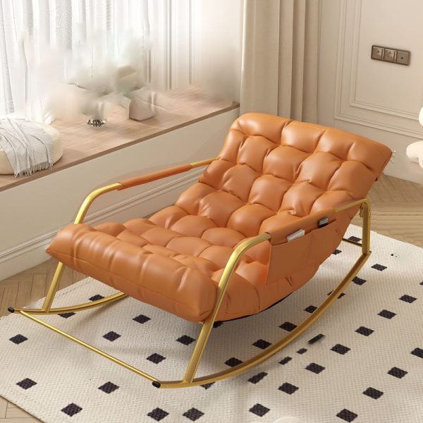 Modern Minimalist Iron Leather Cotton Rectangular Recliner Backrest Armrest Footrest For Living Room - Image 7