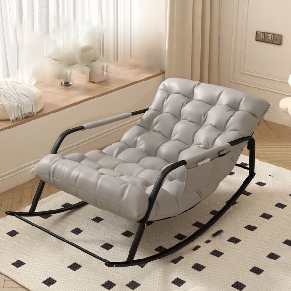 Modern Minimalist Iron Leather Cotton Rectangular Recliner Backrest Armrest Footrest For Living Room - Image 9