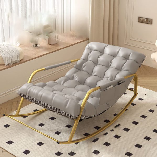Modern Minimalist Iron Leather Cotton Rectangular Recliner Backrest Armrest Footrest For Living Room - Image 10