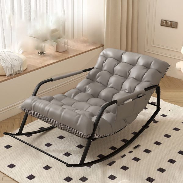 Modern Minimalist Iron Leather Cotton Rectangular Recliner Backrest Armrest Footrest For Living Room - Image 12
