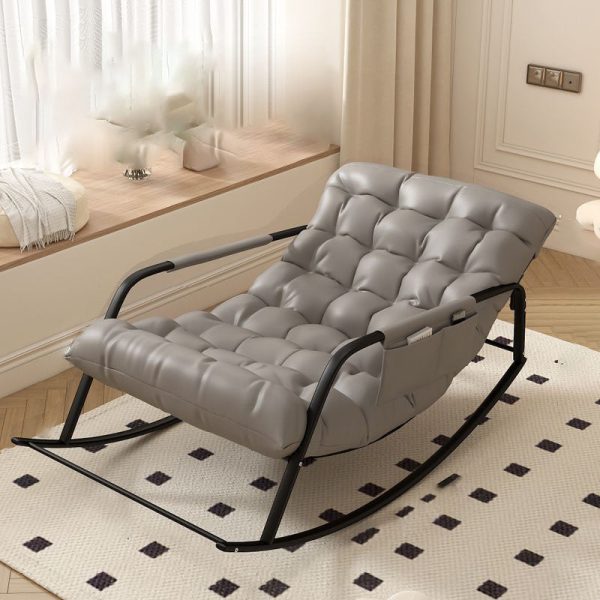 Modern Minimalist Iron Leather Cotton Rectangular Recliner Backrest Armrest Footrest For Living Room - Image 13