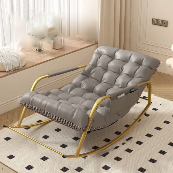 Modern Minimalist Iron Leather Cotton Rectangular Recliner Backrest Armrest Footrest For Living Room - Image 14