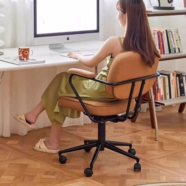 Modern Minimalist Leather Nylon Rectangular Desk Chair Backrest Armrest For Home Office - Image 19